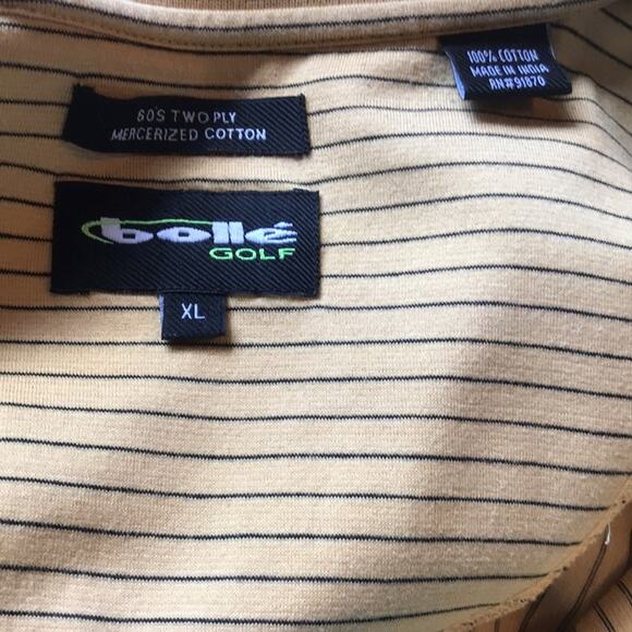 Bolle Golf XL Polo Short Sleeve Yellow Shirt Men's Size XL - Picture 7 of 8